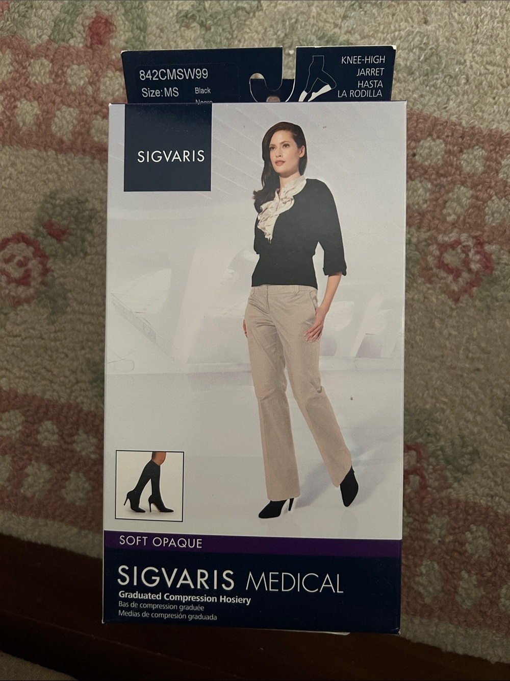 SIGVARIS Women's Soft Opaque Knee-High Compression Hosiery - Black